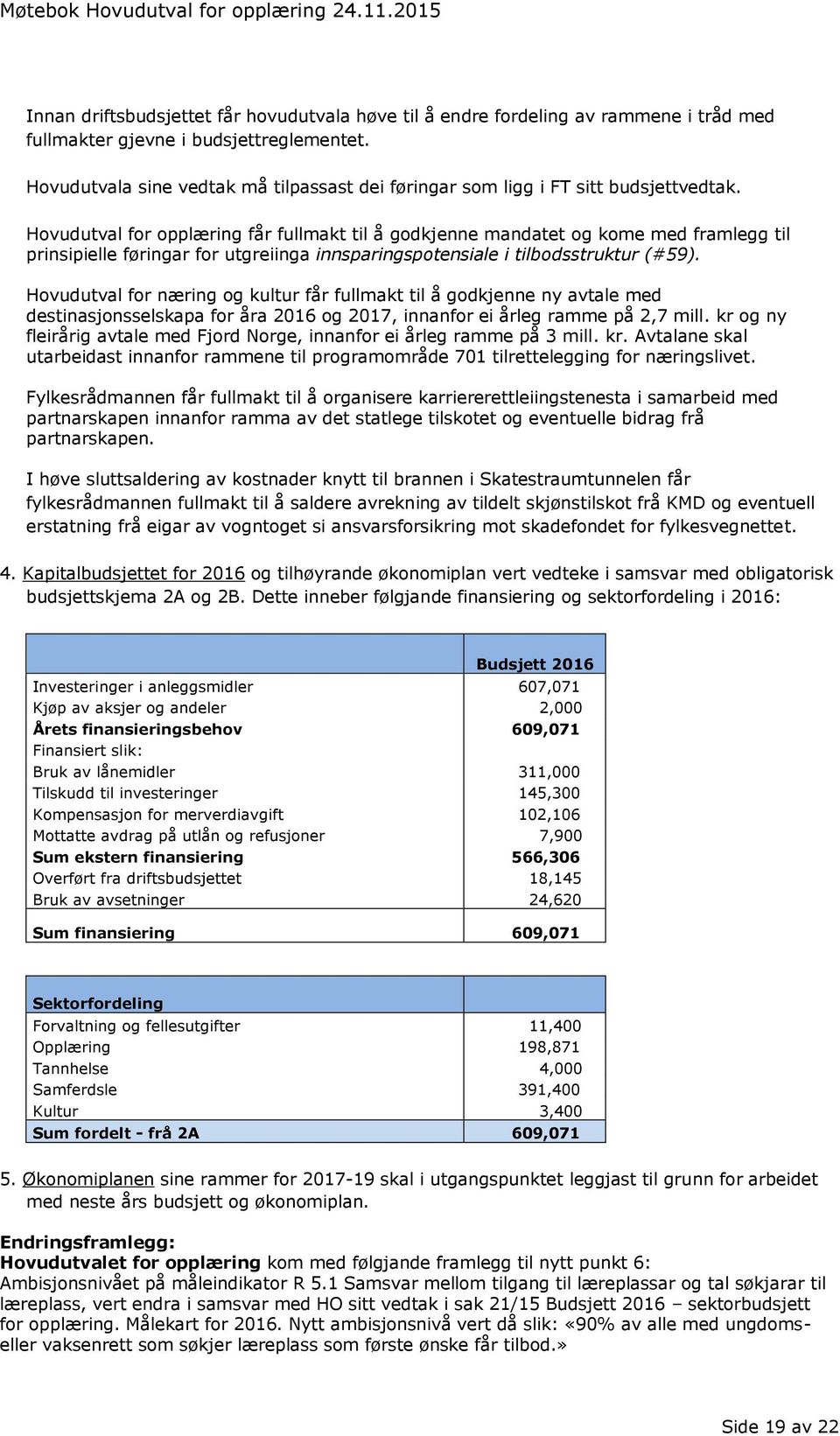 Hovudutval for opplæring får fullmakt til å godkjenne mandatet og kome med framlegg til prinsipielle føringar for utgreiinga innsparingspotensiale i tilbodsstruktur (#59).