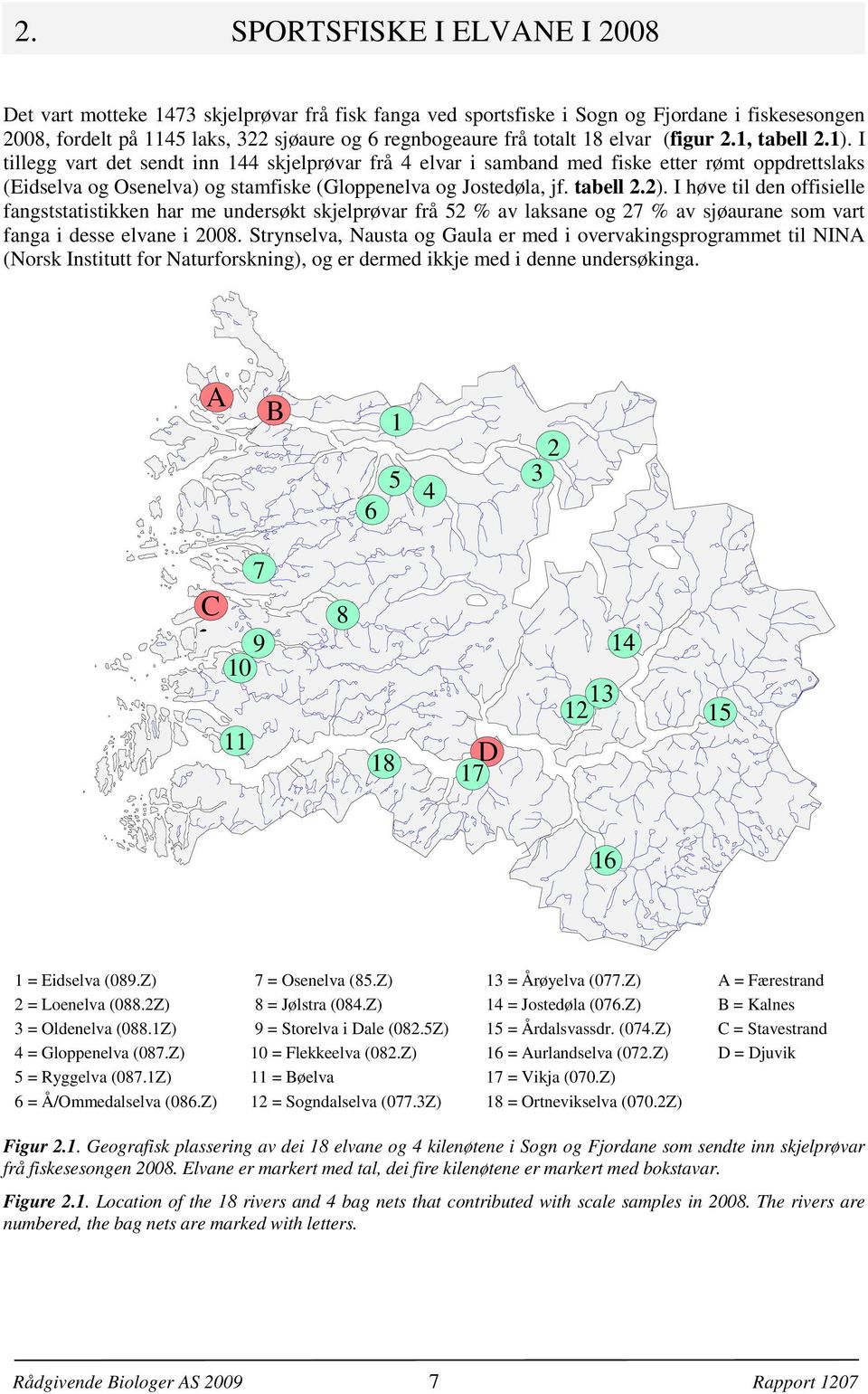 Strynselva, Nausta og Gaula er med i overvakingsprogrammet til NINA (Norsk Institutt for Naturforskning, og er dermed ikkje med i denne undersøkinga.