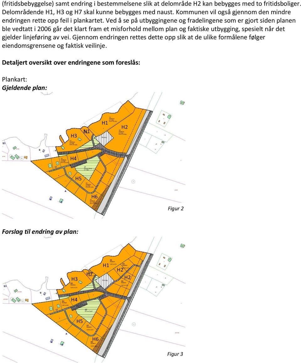 Ved å se på utbyggingene og fradelingene som er gjort siden planen ble vedtatt i 2006 går det klart fram et misforhold mellom plan og faktiske utbygging, spesielt når det