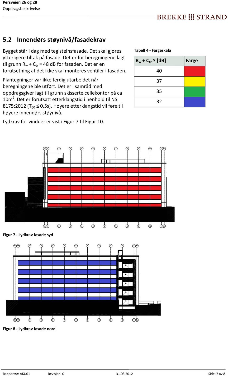 Det er i samråd med oppdragsgiver lagt til grunn skisserte cellekontor på ca 10m 2. Det er forutsatt etterklangstid i henhold til NS 8175:2012 (T 60 0,5s).