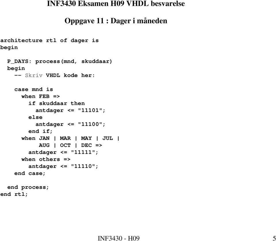 then antdager <= "11101"; else antdager <= "11100"; end if; when JAN MAR MAY JUL AUG OCT DEC =>