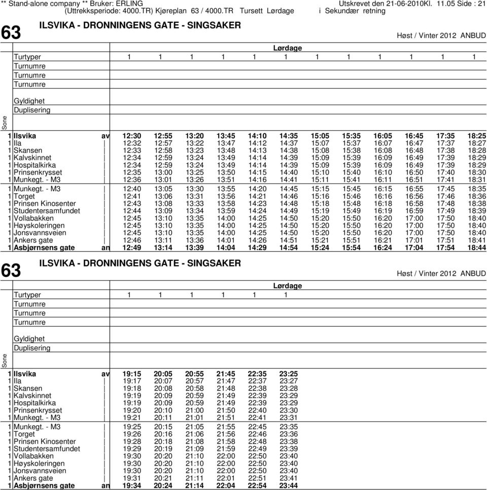 - M3 Torget Prinsen Kinosenter Studentersamfundet Vollabakken Høyskoleringen Jonsvnsveien Ankers gate Asbjørnsens gate 2:30 2:32 2:33 2:34 2:34 2:35 2:36 2:40 2:4 2:43 2:44 2:45 2:45 2:45 2:46 2:49