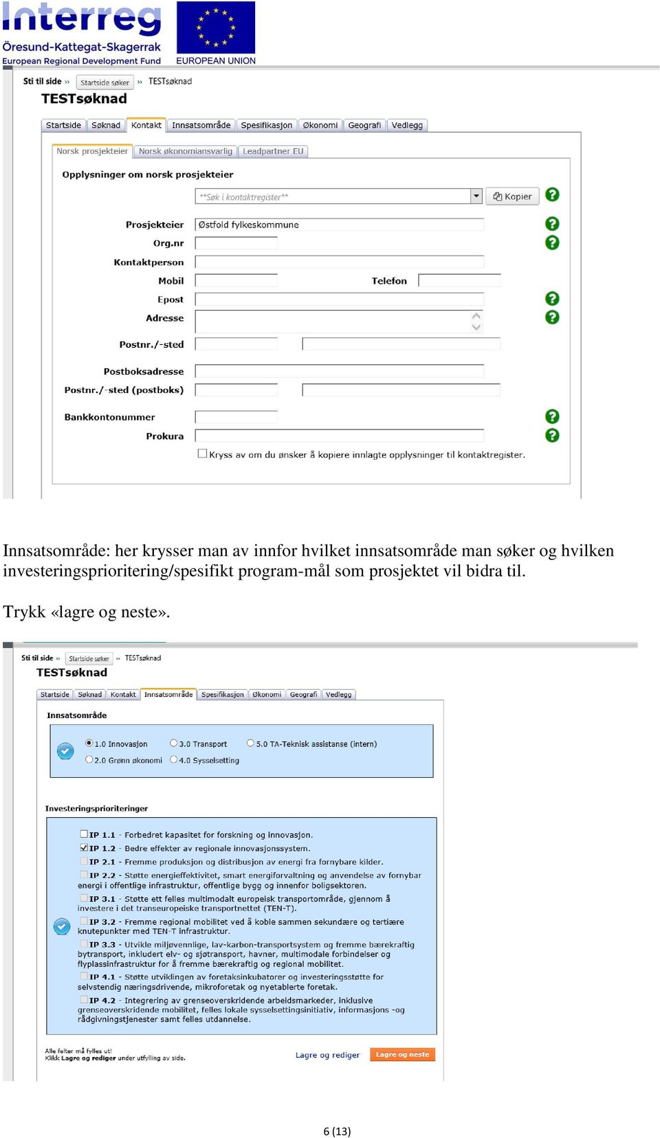 investeringsprioritering/spesifikt program-mål