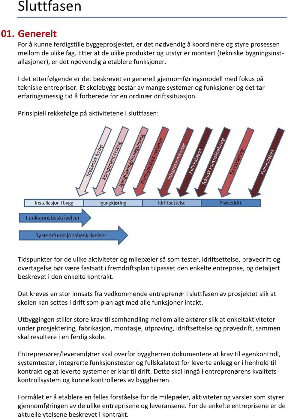 I det etterfølgende er det beskrevet en generell gjennomføringsmodell med fokus på tekniske entrepriser.