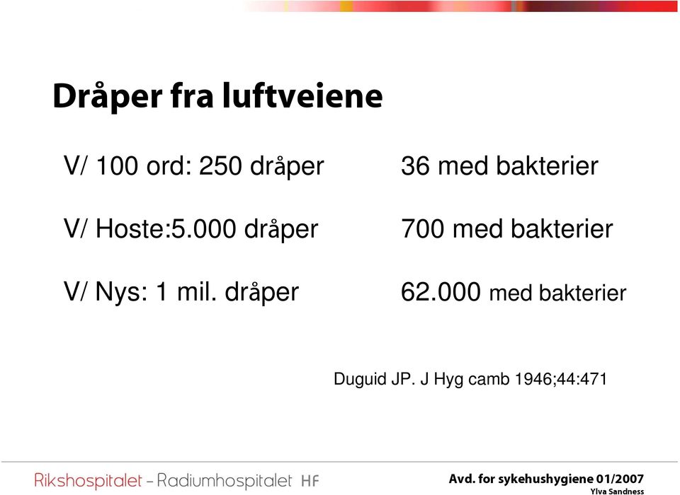 000 dråper 700 med bakterier V/ Nys: 1 mil.