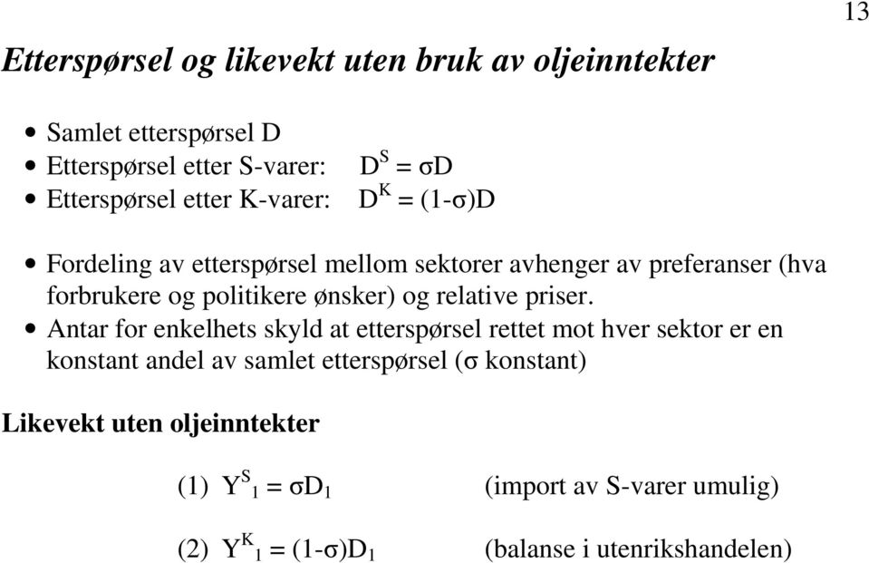 ønsker) og relative priser.