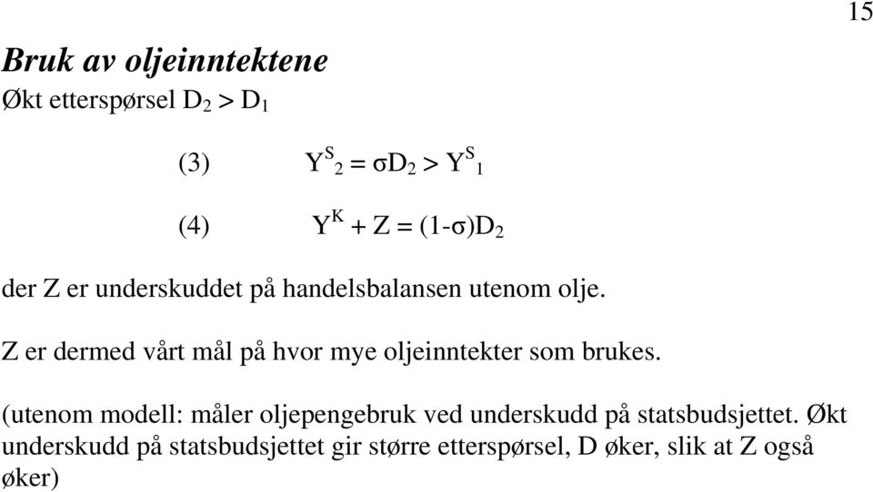 Z er dermed vårt mål på hvor mye oljeinntekter som brukes.