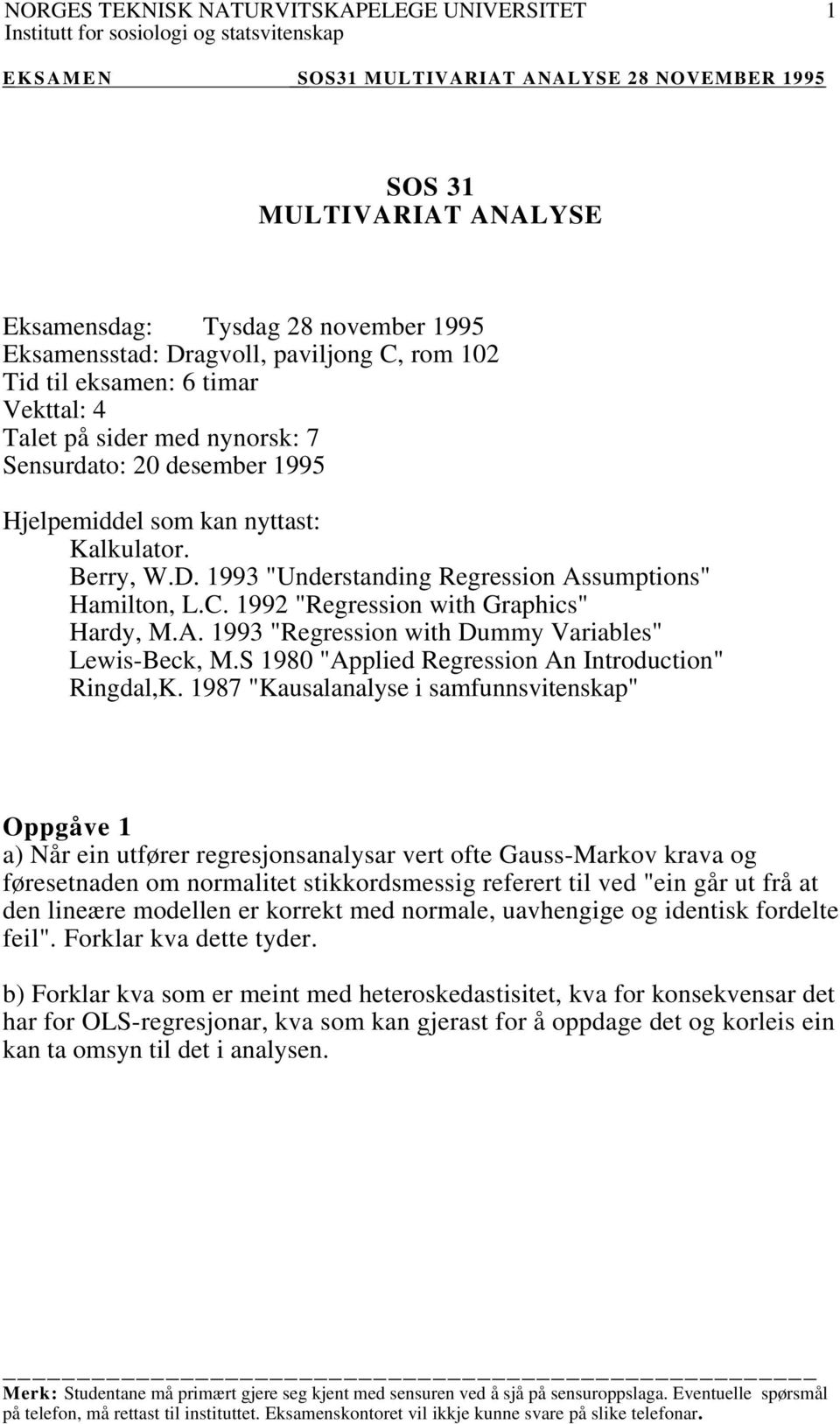 S 1980 "Applied Regression An Introduction" Ringdal,K.