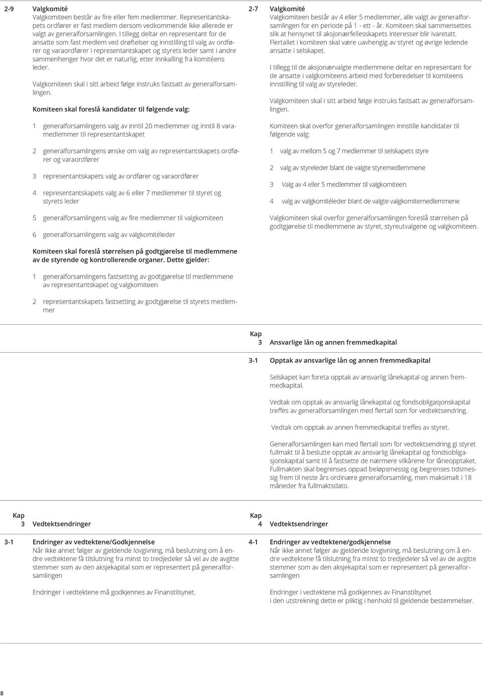 naturlig, etter innkalling fra komitéens leder. Valgkomiteen skal i sitt arbeid følge instruks fastsatt av generalforsamlingen.