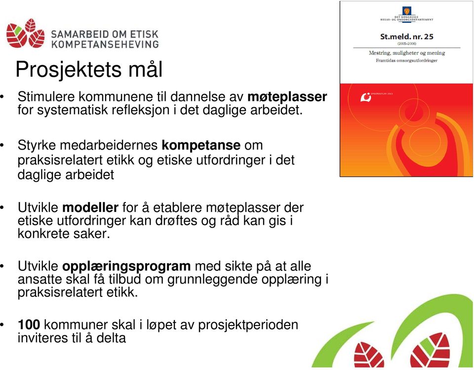 etablere møteplasser der etiske utfordringer kan drøftes og råd kan gis i konkrete saker.