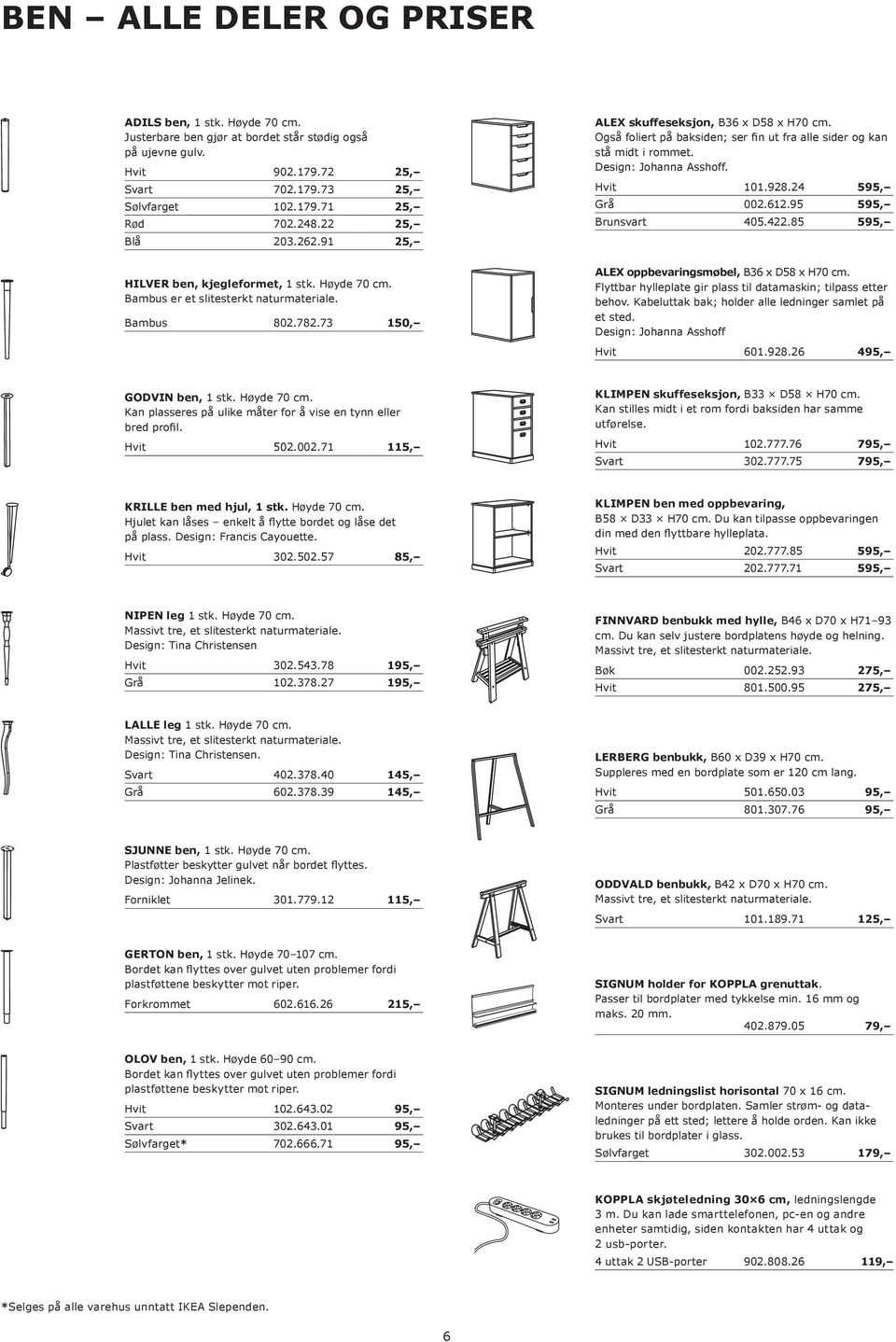 Også foliert på baksiden; ser fin ut fra alle sider og kan stå midt i rommet. Design: Johanna Asshoff. Hvit 101.928.24 595, Grå 002.612.95 595, Brunsvart 405.422.