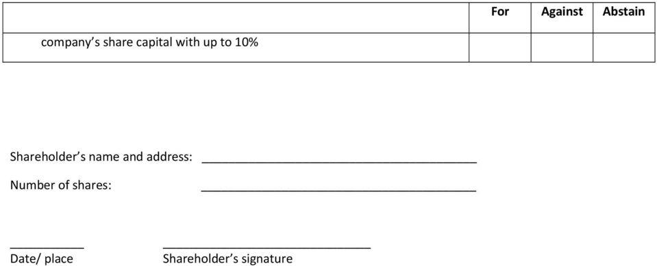 s name and address: Number of