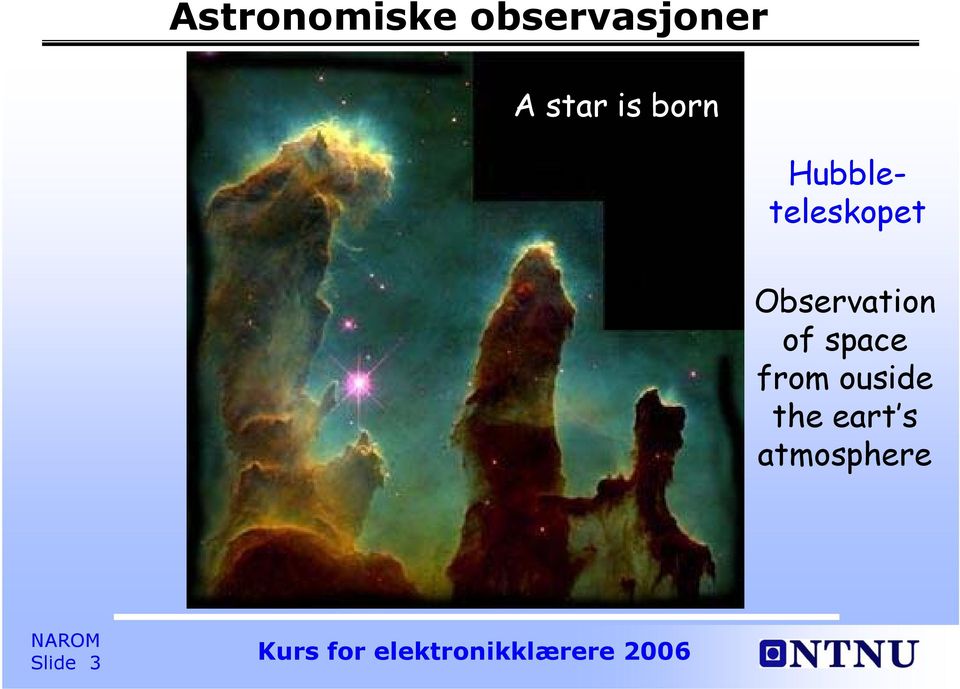 Observation of space from