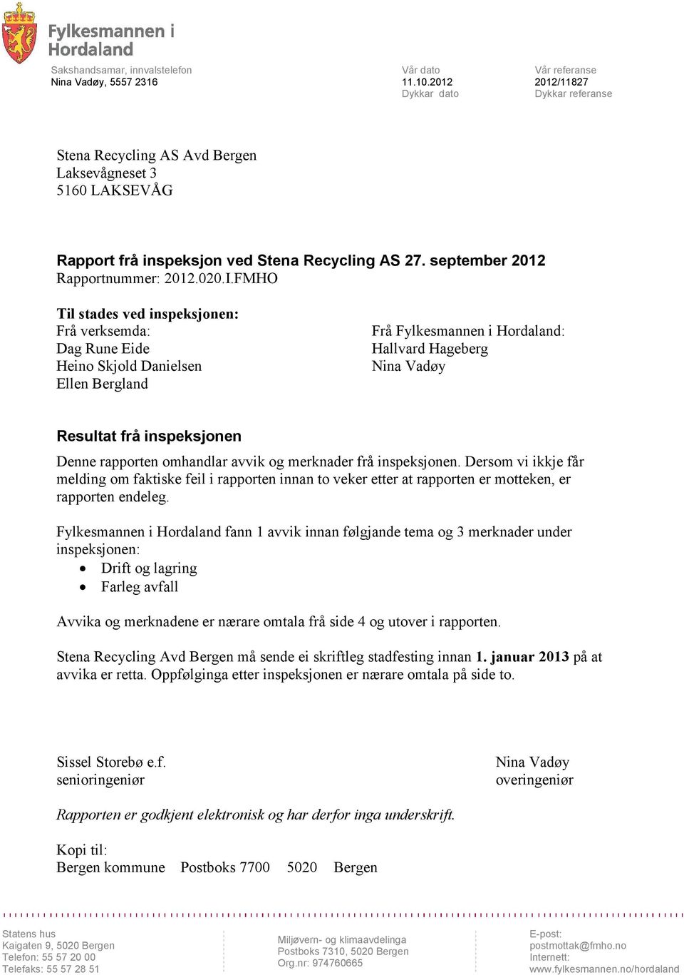 september 2012 Rapportnummer: 2012.020.I.
