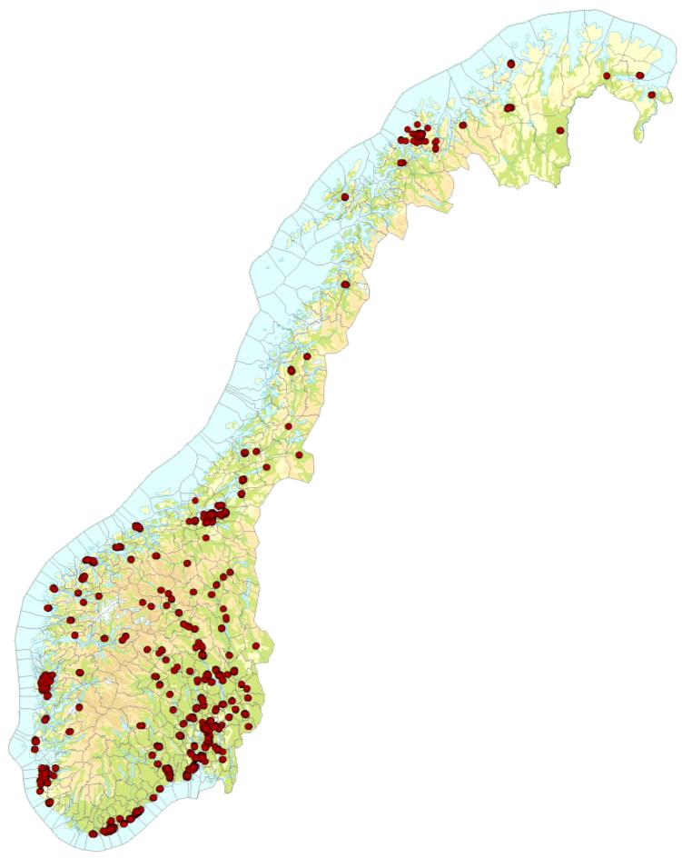 STATUS kartlegging Norge Tettsteder i