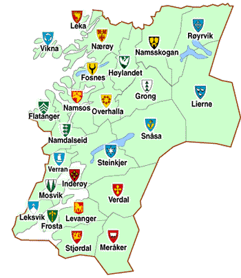 22 av 25 kommuner i Nord-Trøndelag, pluss Bindal og Osen 1. Bindal 2. Flatanger 3. Fosnes 4. Frosta 5. Grong 6. Høylandet 7. Inderøy (ingen spørsmål) 8. Leka 9. Leksvik (ingen spørsmål) 10.