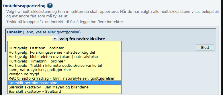 2.2 Naturalytelser i pensjonsforhold Valg 1 Valg 2 Valg 3 Pensjon og trygd Naturalytelser i