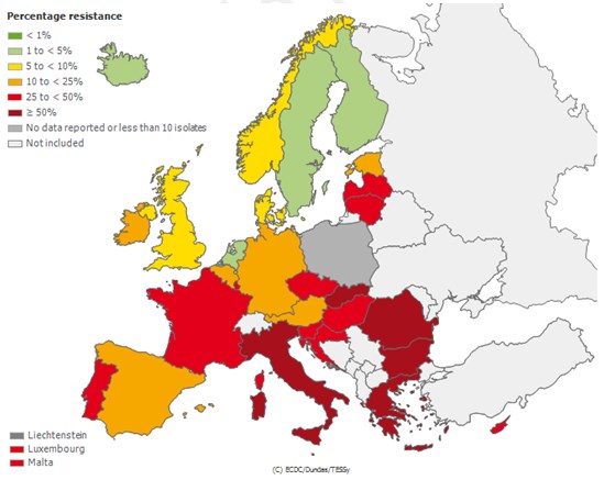 Proportion of fluorokinolon