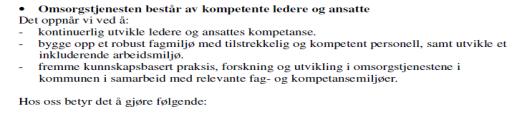 Prinsipper for gode omsorgstjenester Omsorgstjenesten bygger på et helhetlig menneskesyn bygge opp flerfaglig kompetanse som sikrer brukerens fysiske, psykiske, åndelige og sosiale behov.