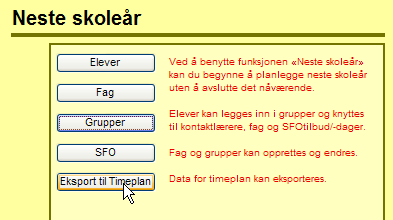 *Rekkelenking er et begrep som brukes i VO Timeplan som betyr å koble to eller flere økter sammen slik at de legges ut direkte etter hverandre på timeplanen.