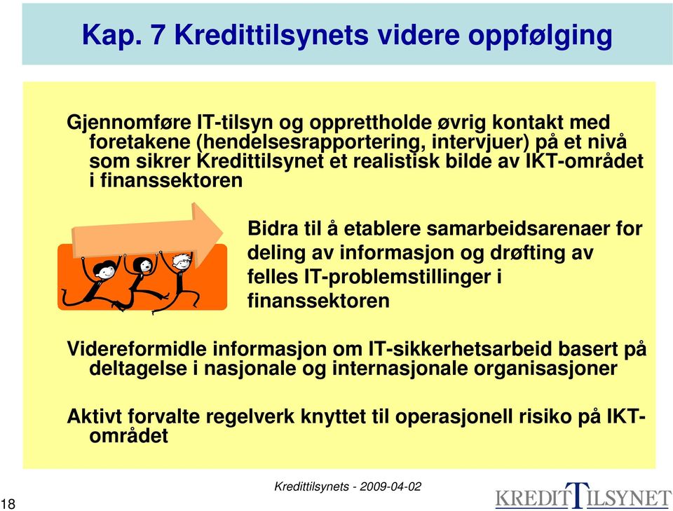 samarbeidsarenaer for deling av informasjon og drøfting av felles IT-problemstillinger i finanssektoren Videreformidle informasjon om