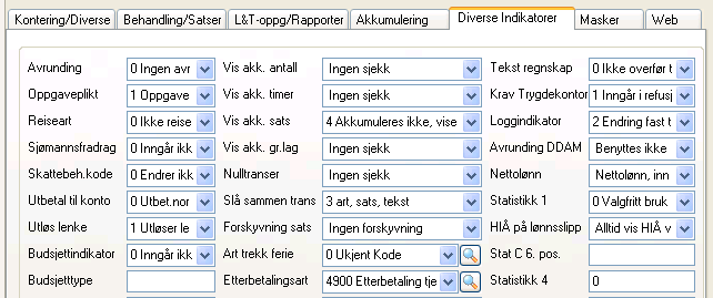 Tjeneste motpostering skal føre konto for tjeneste tilbake og belaste kontonummer for normal lønn. Differansen mellom tjeneste og normal lønn skal føres til egen konto i regnskapet.