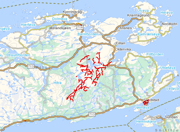 Figur 2, 3 og 4: Kart over registrerte SMVF i Søndre Fosen vannområde I vannområde finnes det 15 vannforekomster som er satt som