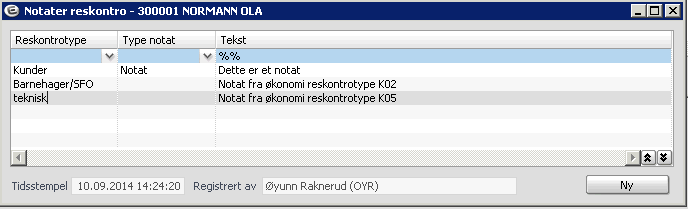 inn på de enkelte fakturaene for mer detaljinformasjon. Bildet omtales mer utfyllende senere i kursheftet. Notater: Her får du opp en oversikt over hvilke notater som er lagt inn på kunden.