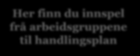 Kultur Organisasjon 20 2016-2019 2020-2022 2023-2025 Her Utforskar finn mogelegheita du innspel som ligg i aktivitetsplikta frå arbeidsgruppene til handlingsplan Standardisera brukarforløp Prosess