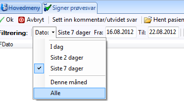 Lab Ark / signering av svar Under test av meldinger ble det oppdaget det at det fantes meldinger som ikke inneholder et svar, men kun en kommentar, samt at kommentaren ikke ble synlig i journalen.