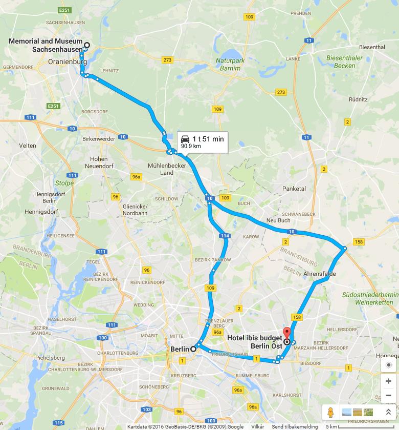 Torsdag 09:00 Omvisning Sachsenhausen 13:00 Sightseeing i Berlin med bussen