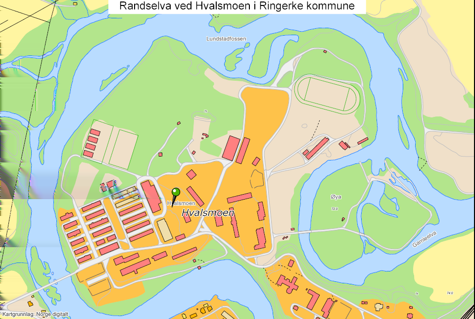 Side 4 av 8 Vedlegg: 1. Kart over området med utfylling i Randselva ved Hvalsmoen. 2-5.