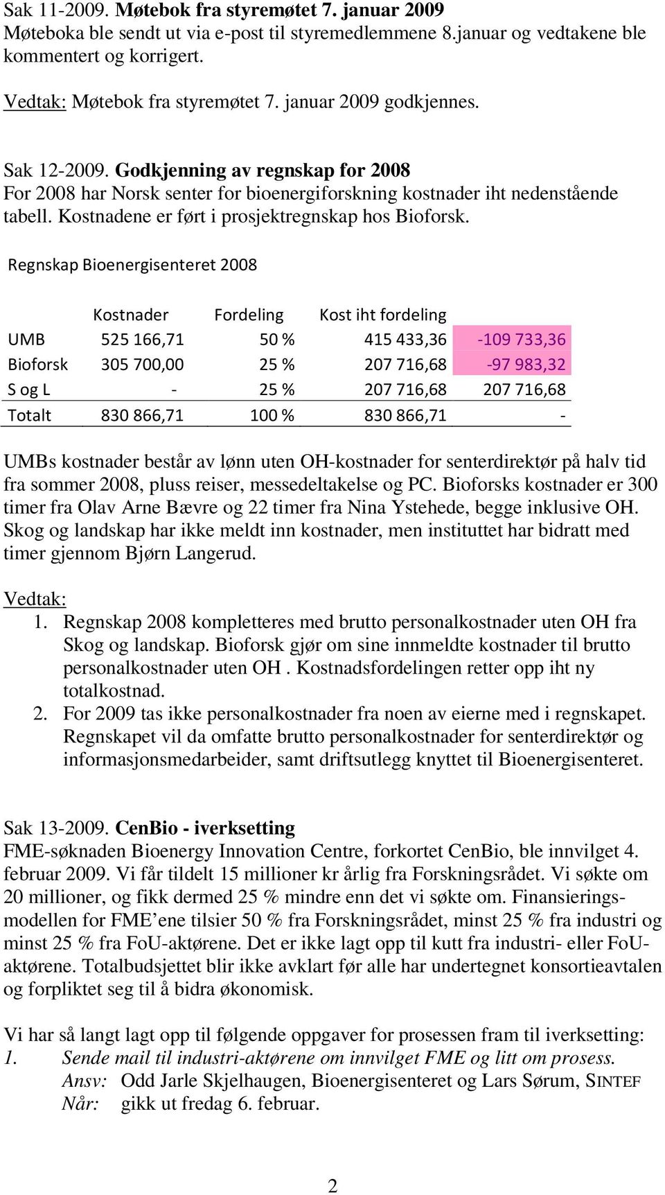 Kostnadene er ført i prosjektregnskap hos Bioforsk.