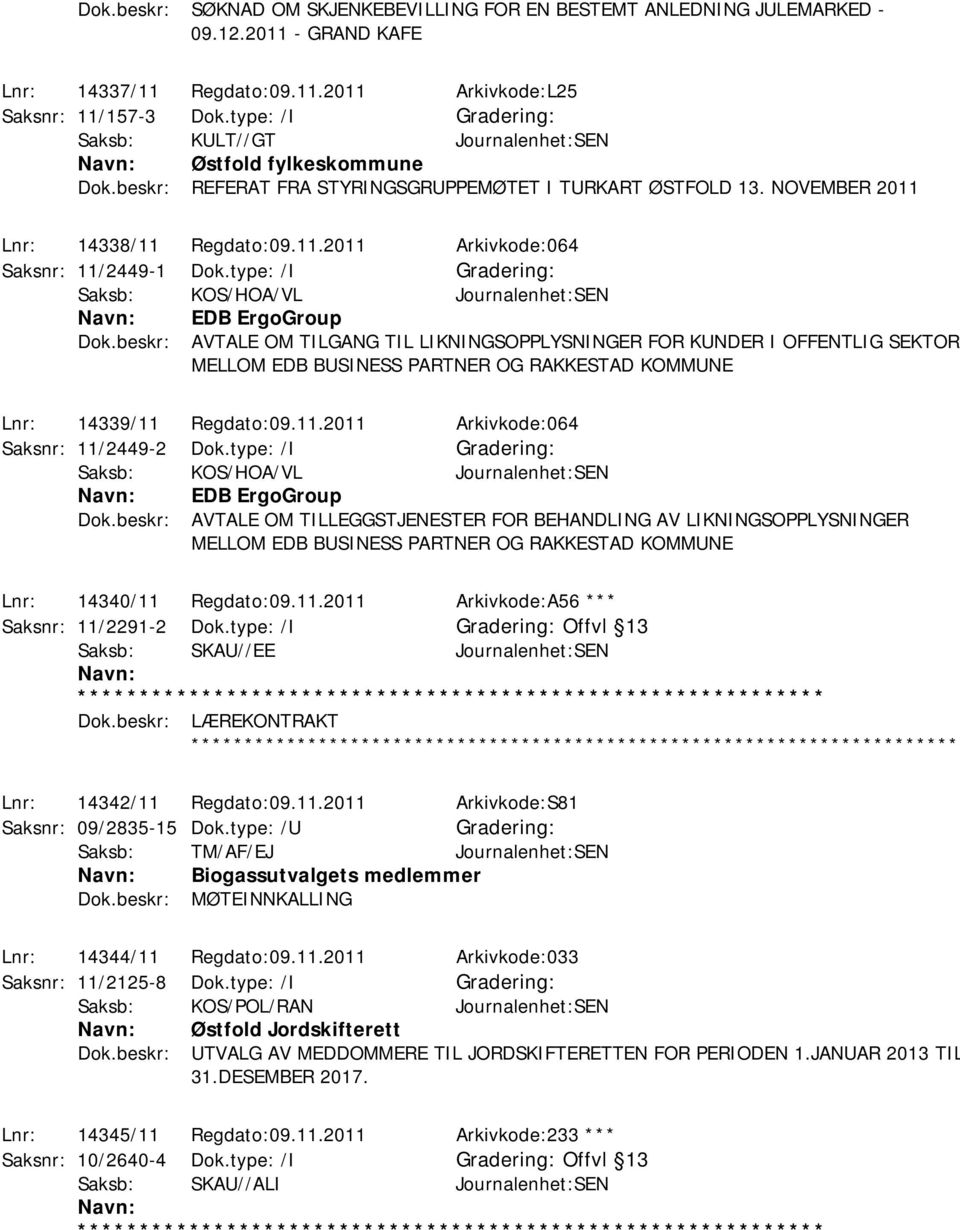 type: /I Saksb: KOS/HOA/VL Journalenhet:SEN EDB ErgoGroup Dok.