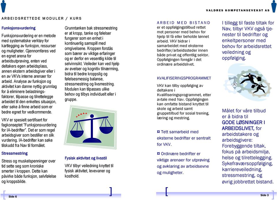 Analyse av funksjon og aktivitet kan danne nyttig grunnlag for å eliminere belastningsfaktorer, tilpasse og tilrettelegge arbeidet til den enkeltes situasjon, eller søke å finne arbeid som er bedre