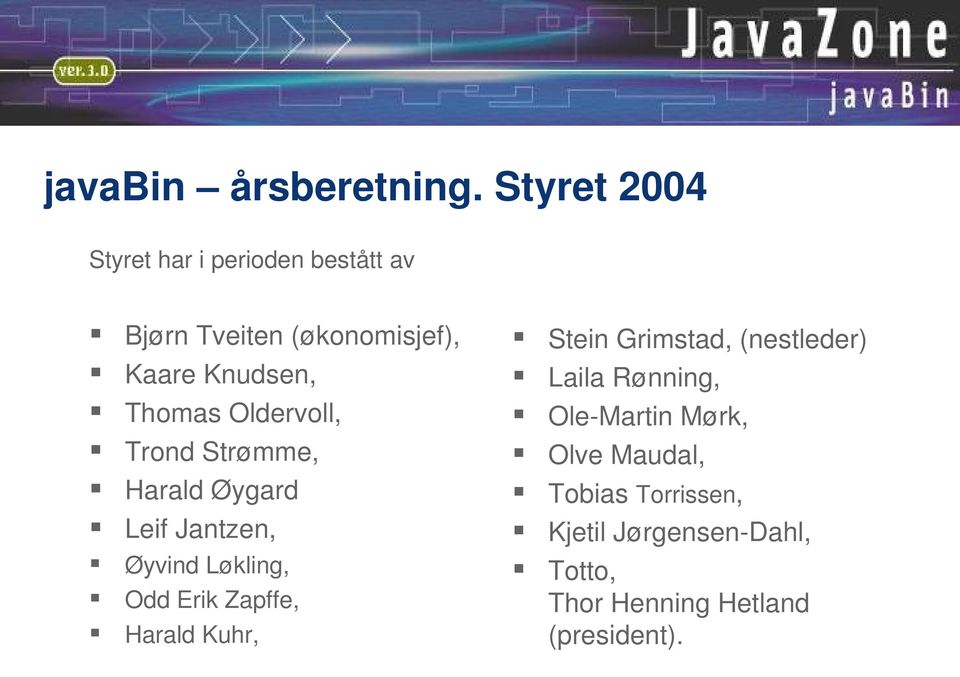 Thomas Oldervoll, Trond Strømme, Harald Øygard Leif Jantzen, Øyvind Løkling, Odd Erik