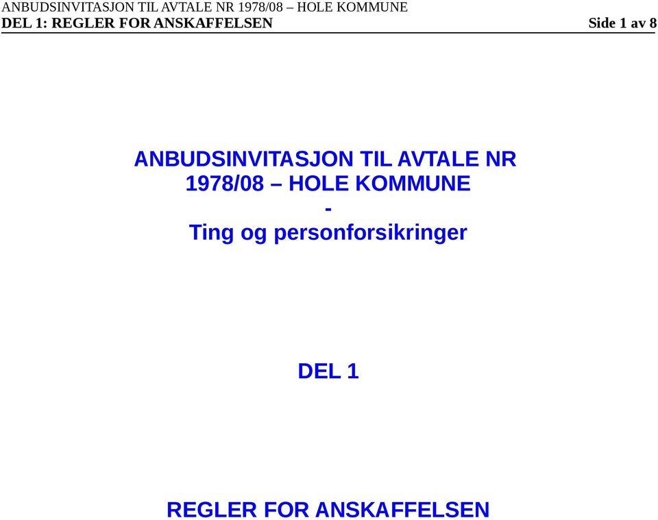 1978/08 HOLE KOMMUNE - Ting g