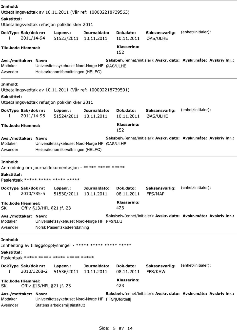 ØAS/LHE 152 Avs./mottaker: Navn: Saksbeh. Avskr. dato: Avskr.måte: Avskriv lnr.