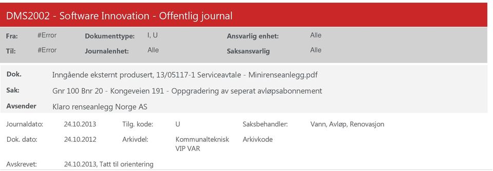 pdf Gnr 100 Bnr 20 - Kongeveien 191 - Oppgradering av seperat