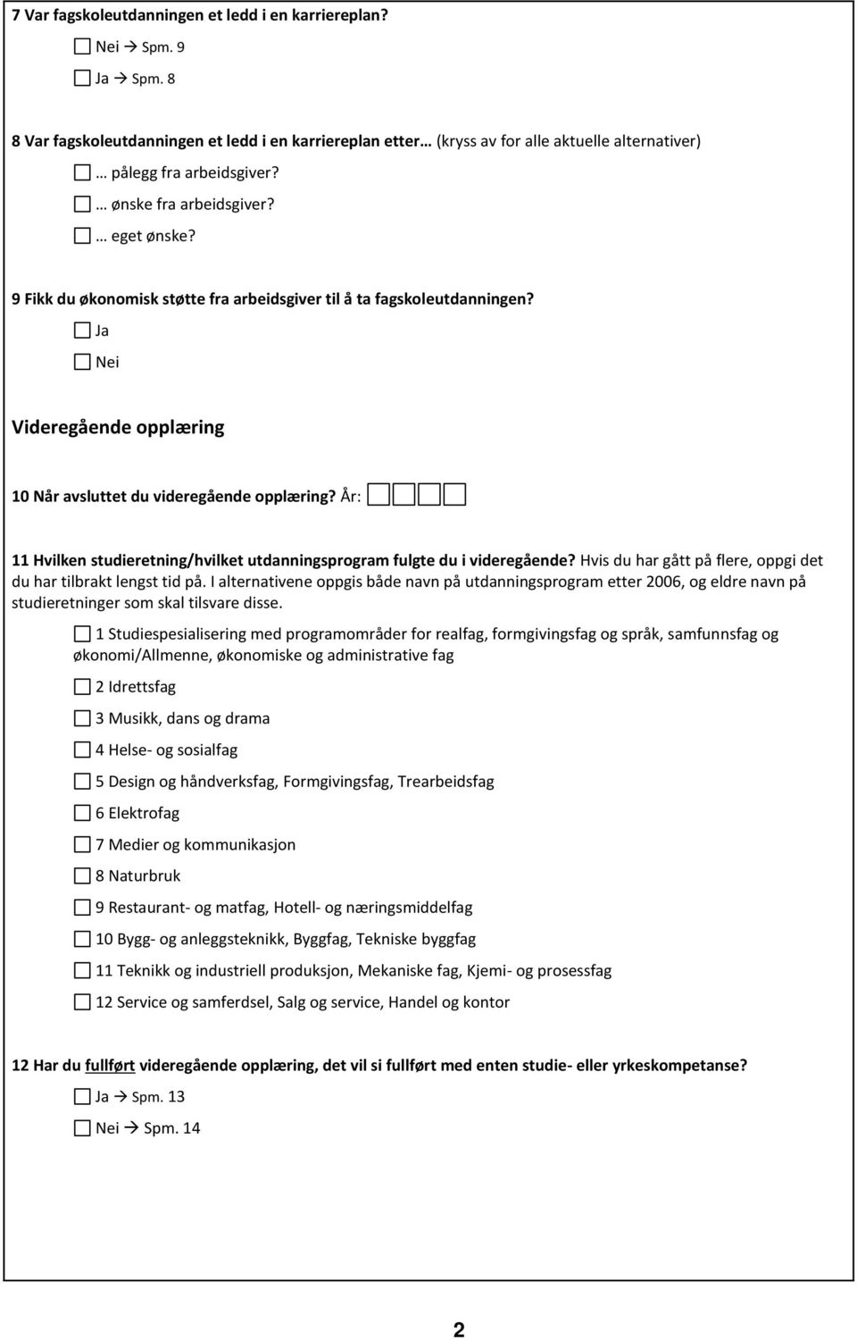 År: 11 Hvilken studieretning/hvilket utdanningsprogram fulgte du i videregående? Hvis du har gått på flere, oppgi det du har tilbrakt lengst tid på.