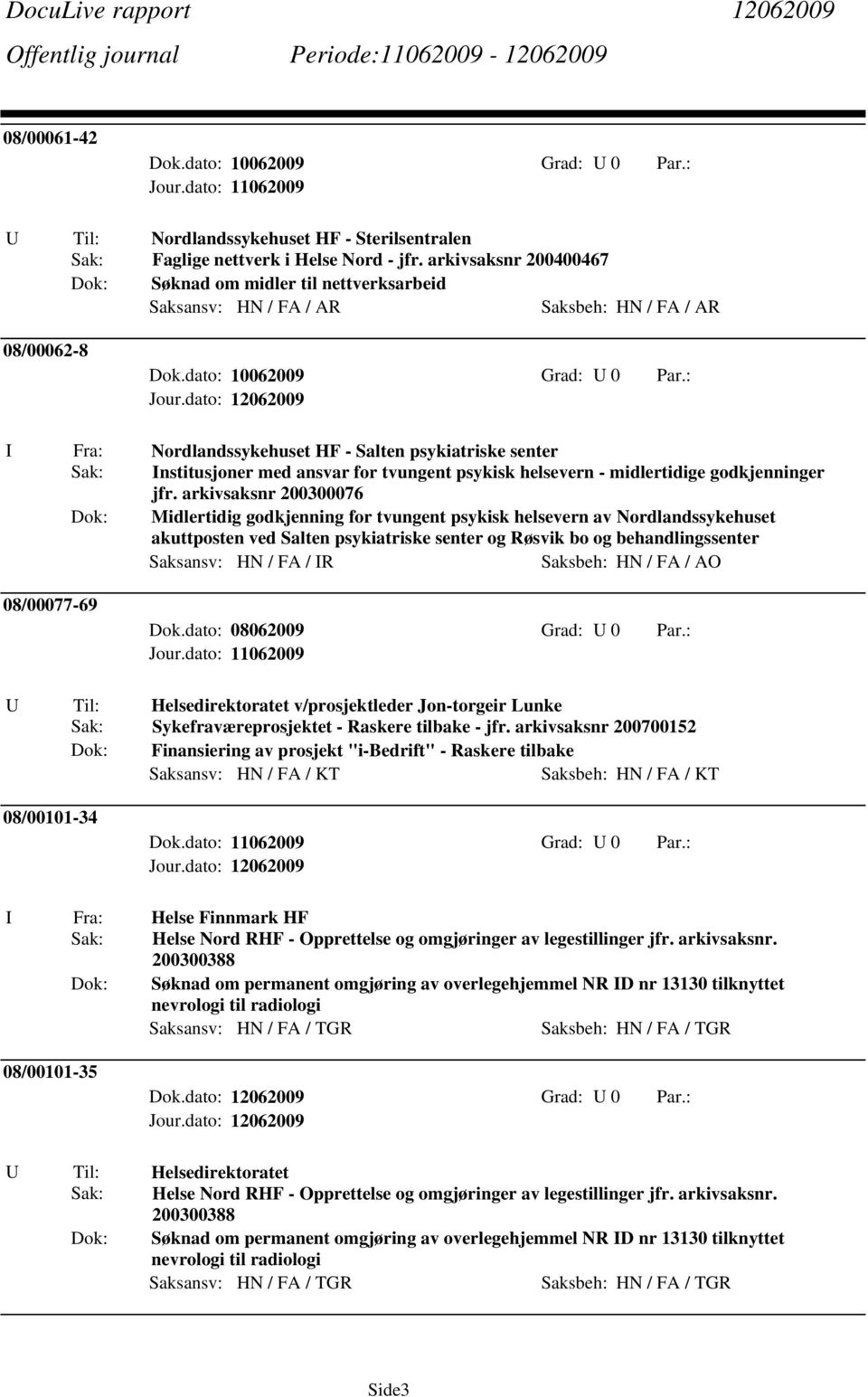 : Nordlandssykehuset HF - Salten psykiatriske senter nstitusjoner med ansvar for tvungent psykisk helsevern - midlertidige godkjenninger jfr.