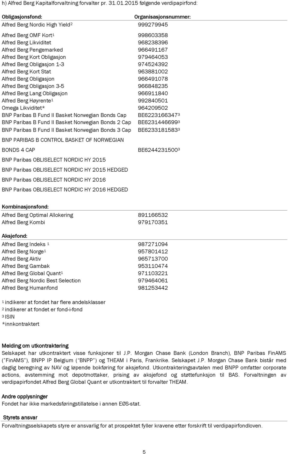 966491167 Alfred Berg Kort Obligasjon 979464053 Alfred Berg Obligasjon 1-3 974524392 Alfred Berg Kort Stat 963881002 Alfred Berg Obligasjon 966491078 Alfred Berg Obligasjon 3-5 966848235 Alfred Berg