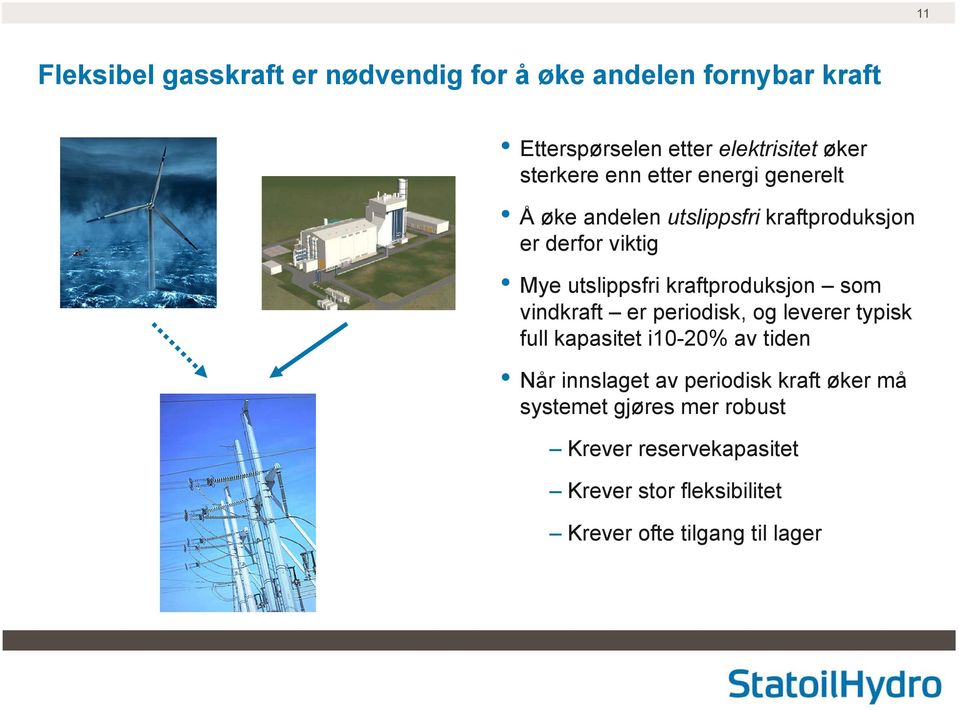 kraftproduksjon som vindkraft er periodisk, og leverer typisk full kapasitet i10-20% av tiden Når innslaget av