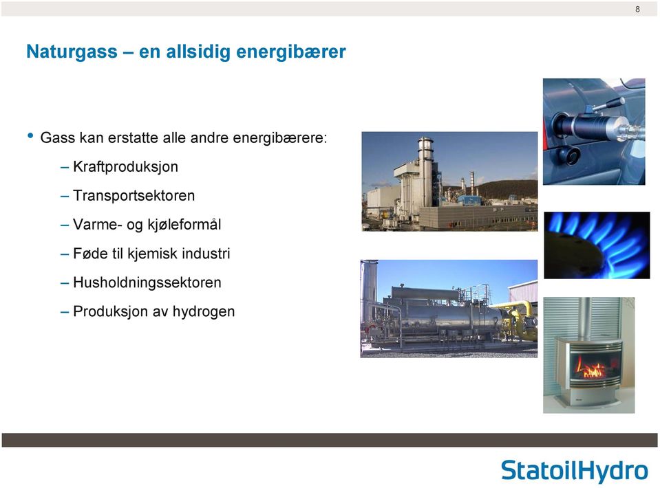 Transportsektoren Varme- og kjøleformål Føde til