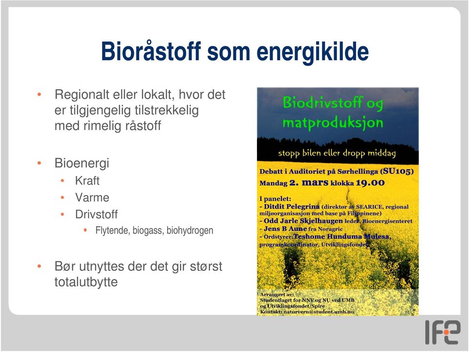 råstoff Bioenergi Kraft Varme Drivstoff Flytende,