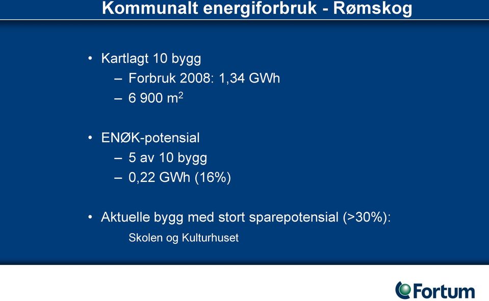 ENØK-potensial 5 av 10 bygg 0,22 GWh (16%)