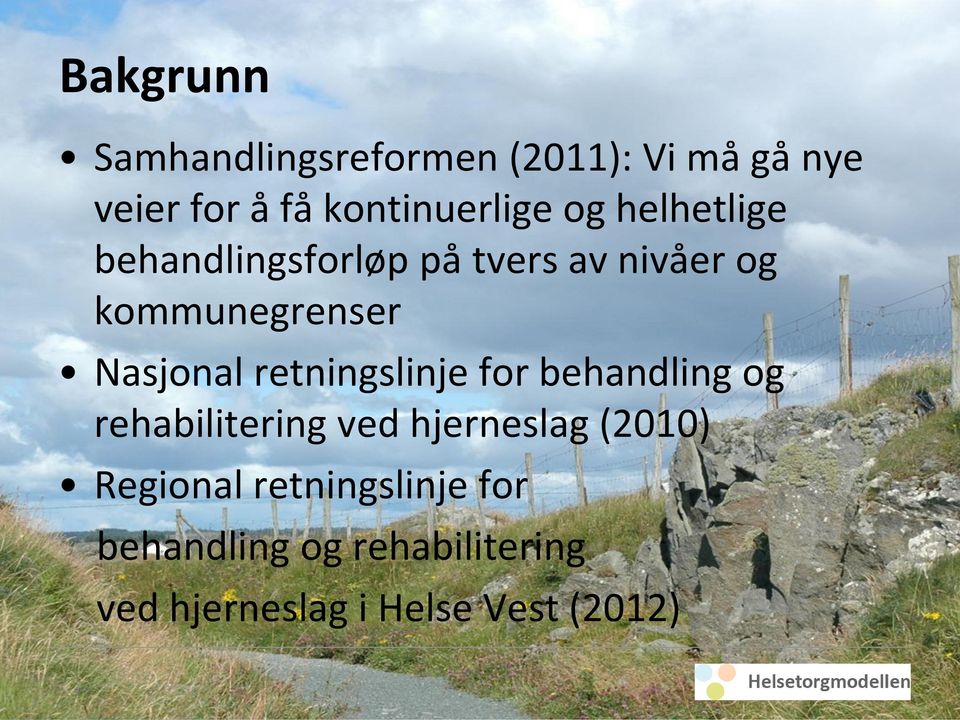 retningslinje for behandling og rehabilitering ved hjerneslag (2010) Regional