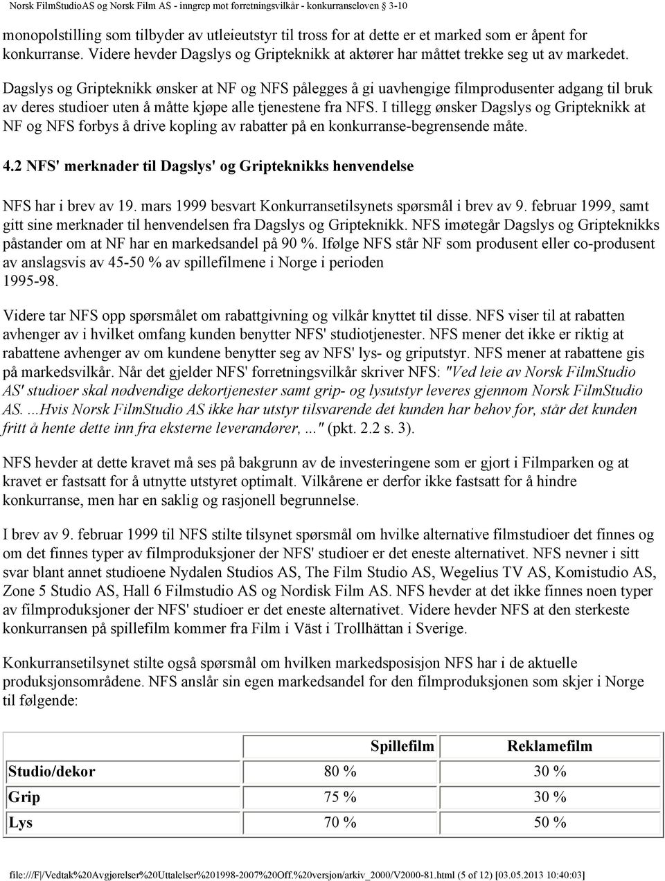 I tillegg ønsker Dagslys og Gripteknikk at NF og NFS forbys å drive kopling av rabatter på en konkurranse-begrensende måte. 4.