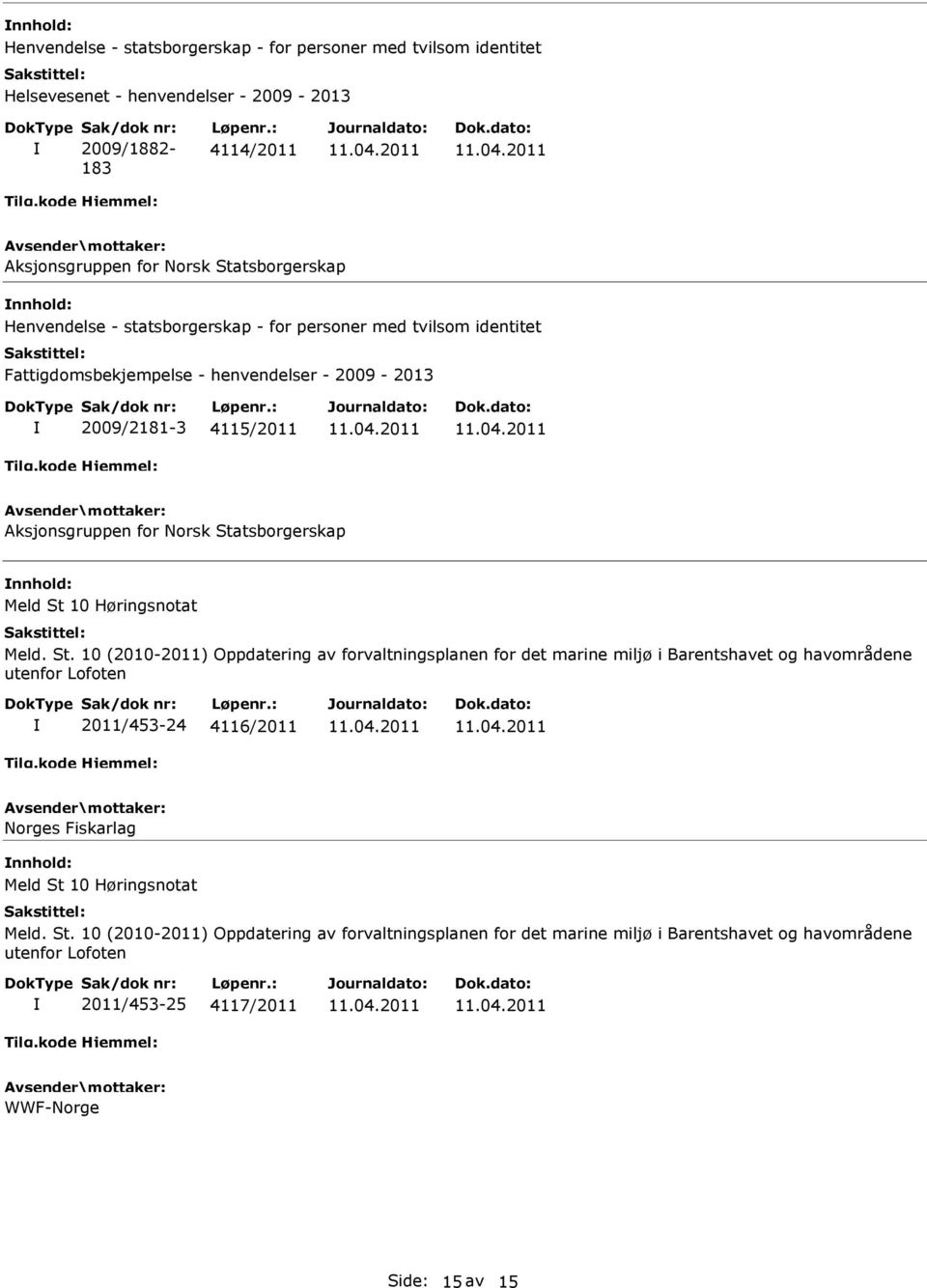 Høringsnotat Meld. St.