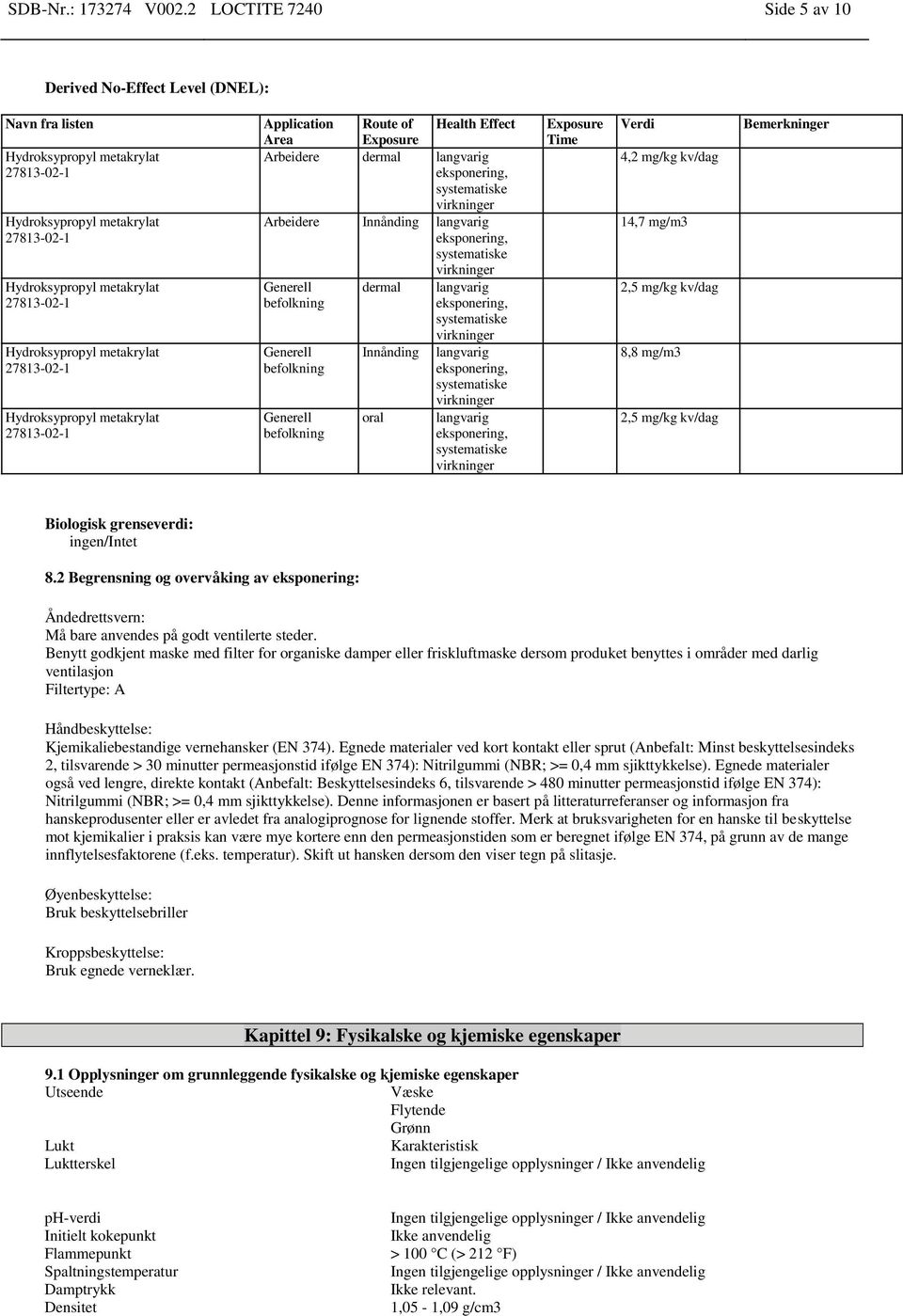 Innånding langvarig eksponering, systematiske virkninger Generell dermal langvarig befolkning eksponering, systematiske virkninger Generell befolkning Generell befolkning Innånding oral langvarig